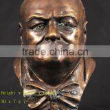 Bronze Churchill Head Statue for Table Decor thumbnail-1