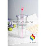 With Figurines Straw Clear Double Wall Plastic Acrylic Tumbler thumbnail-1