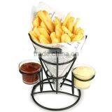 French Fry Cone With Sauce Dippers, Fast Food Basket, Chip Cone thumbnail-1