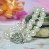 White 5-6mm Two Rows Freshwater Pearls Bracelet Price thumbnail-2