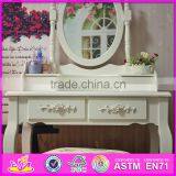 2016 Wholesale Fashionable White Wooden Makeup Vanity Table With Mirror W08H060 thumbnail-6