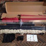 Red and Tan Stripe 12FT Rope Hammock Combo With Stand, Pad and Pillow thumbnail-4