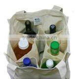 Deluxe Organic Cotton Grocery Bag With Bottle Sleeves(TM-PB-104) thumbnail-1