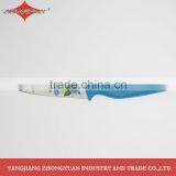 5 Pcs Set of Non-stick Coated/colorful Flower Printing Kitchen Knives thumbnail-2