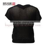 100% Cotton Hand Crocheted Sweater Black Womens Crop Top thumbnail-2