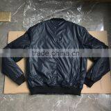 OEM Quality Black Color Quilted Inside Nylon Bomber Jacket for Men thumbnail-2