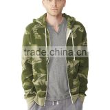 Rocky printed eco-fleece full face zip hoodie for men