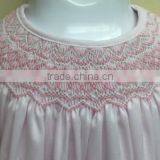 Newborn Baby Girls Cotton Frock Designs Smocked Bishop Dress Fashion Baby Express Pink Party Dresses thumbnail-2