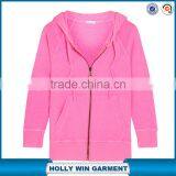 Neon Slub Cotton-jersey Girls Hoodies With Zipper