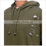 Wholesale Olive Green Hoodie Custom Design Washed Hoodie thumbnail-4