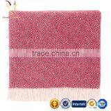 Hot Sale Wool Cashmere Blended Woven Travel Throws Blankets thumbnail-1
