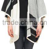 Women Knitted Pattern Fashion Cashmere Poncho Shawl thumbnail-3