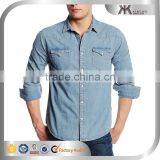 2015 Wholesale Men's Casual Denim Shirt, Denim Men's Shirt, Custom Denim Shirt thumbnail-1