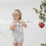 High Quality 100% Linen Baby Girl Clothes Vintage Romper Little Girl Overalls Custom thumbnail-3