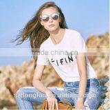 Wholesale High Quality Women Tops and Blouses Summer Clothing Loose Fashion Women Wear Printing Plain Cotton T-shirts thumbnail-1