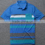 Mens Dry Fit Striped Sport Custom Polo Shirt Fabric thumbnail-3