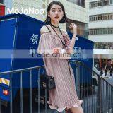 Dresses 2017 Summer Style Sweet One off Shoulder Pleated Elegant Wedding Favors Chiffon Dress thumbnail-3