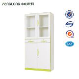 Modern and Hot Luoyang 2 glass doors office metal filing cabinet with shelf and Drawers