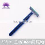 Hot Seling Rubber Handle Shaving Razor With Twin Blades for Hotel thumbnail-2