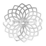 304 Stainless Steel Flower Hollow Carved Filigree Components Computer Metal Patch Embellishments Jewelry Findings
