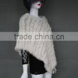 Factory Direct Sale Triangle Rabbit Fur Knitting Shawl Lady Favourite thumbnail-2