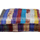 Silk Stripe Patchwork Kantha Floor Cushion Wholesale Floor Cushion thumbnail-4