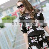 2015 Summer Full Print Women t Shirt and Short Pants Set Hot Sale Wholesale thumbnail-4