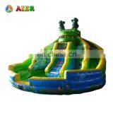 2017 New Inflatable Wetland Park Water Slide , Cute Green Inflatable Pool Slide