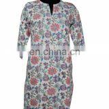 Cotton Hand Block Printed Kurti Tunic thumbnail-1