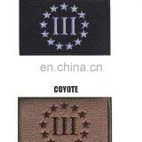 China Factory Customized Three Penceter Embroidery Patch, Full Embroidered Merrowed Star Patch Balck and Coyote