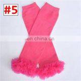 Solid Color Baby Ruffle Knee Pads Toddler Lace Chiffon Ruffle Legwarmer Girl Party Decoration 10colors thumbnail-2