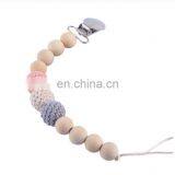 Crochet Beads Baby Pacifier Clip Chain Wood Teething Ring Toys Set thumbnail-3