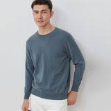 Autumn Winter Fashion Bluish Grey Jumper Round Neck Knit 100% Pure Cashmere Sweater Sale
