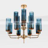 Новый дизайн золотых латунных люстр, стеклянных подвесных светильников для комнаты thumbnail-5