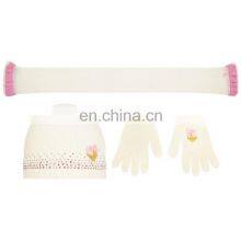 Pretty Cashmere Knitted Scarf Glove And Hat Set for Girls thumbnail-1