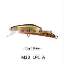 Fishing Artificial Lure 2g 3.8cm Mini Sinking Minnow Hard Plastic Bait Lure Pesca Bait thumbnail-1