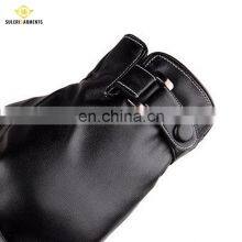 Wholesale Men Genuine Leather Winter Gloves Touch Screen Sheepskin Leather Fashion Gloves thumbnail-5