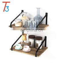 Двухярусный подвесной угловой полку из дерева, подвесные полки для стены, рустикальный органайзер, витрина, стеллаж для хранения