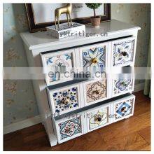 White Solid Wood Storage Cabinet Drawers Storage Wooden Cabinet thumbnail-4