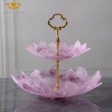 SAINT VIEW 2022 Butterfly Crystal Double-deck Dessert Cake Candy Display Rack Party Wedding Tray Table Centerpiece thumbnail-2