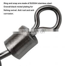 JOHNCOO Stainless Steel Fishing Corkscrew Swivel Snap Fishing Swivel With Screwed Snap Swirl Clip Corkscrew Link thumbnail-3