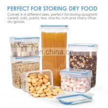 Wholesale 15Piece Airtight Stackable Plastic Storage Boxes Bins Dry Cereal Food Storage Containers Set thumbnail-4