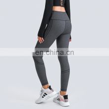 Custom Logo High Waist Yoga Leggings With Pockets Jogger Pants Women Workout Sports Running Wear Pants