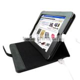 For iPad 2 Gen Leather Case With Stand&built-in battery -Black Cover New