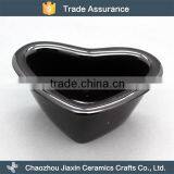 Latest Restaurant Black Ceramic Modern Heart Shape Snack Bowl thumbnail-1