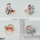 Custom Made Ring Swan Logo Elegant Crystal Rose Gold Plating Ring R817 thumbnail-2