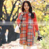 England Oversized Scarf Color Double-sided Plaid Scarf Tippet thumbnail-6