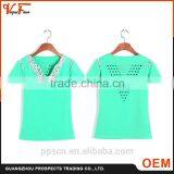 Fashion Patterns Customized Made Size and Colors Beaded Breathable Loose Fit Women Custom T-shirt