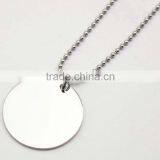 Blank Round Disk Pendant Fashion Ball Chain Necklace thumbnail-3