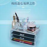 Receive cosmetic boxes, jewelry boxes transparent plastic three drawer makeup box